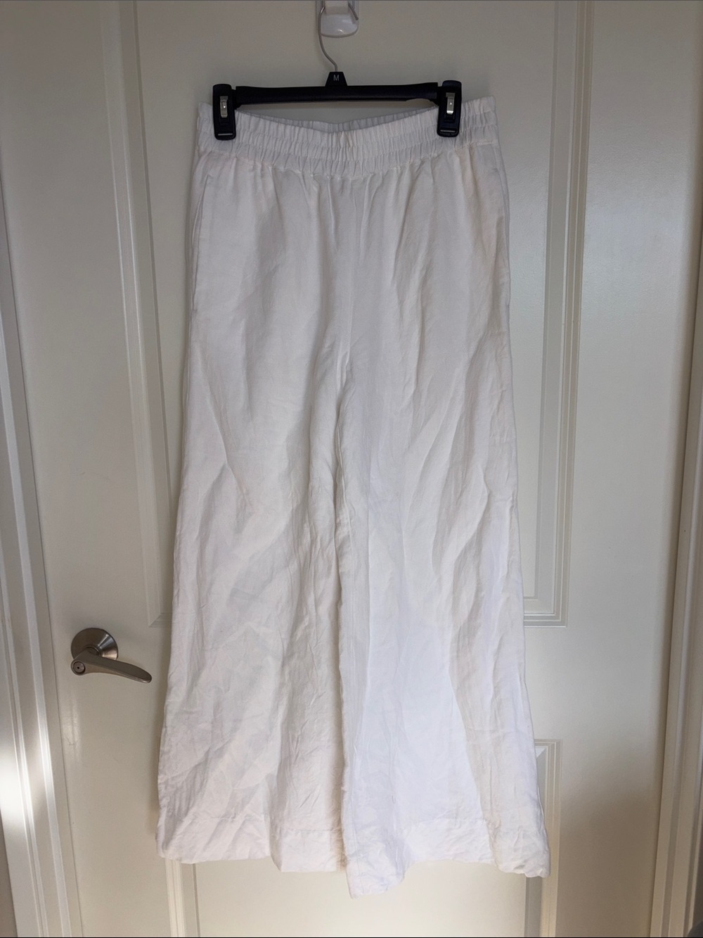 Evereve White Linen Blend Loose Pants